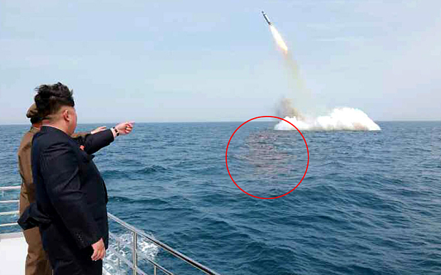 Doctored image of North Korean missile