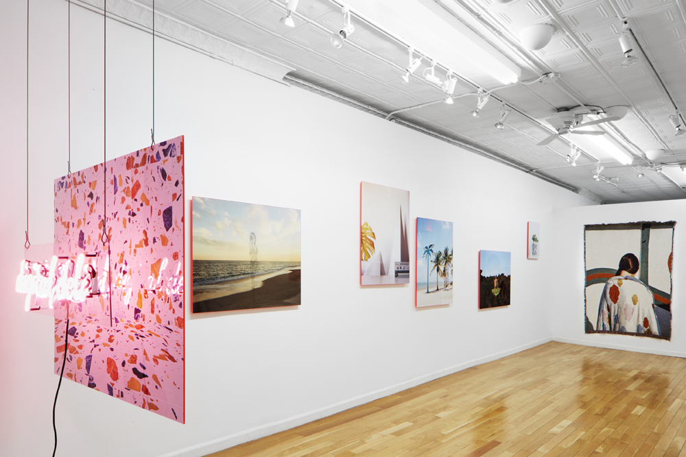Installation view of Marco Scozzaro's Digital Deli solo show at Baxter St in NYC.